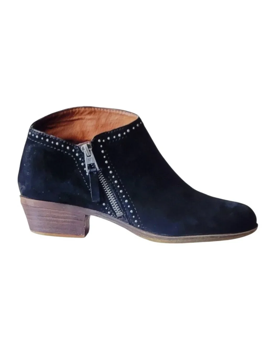 Lucky Brand 'Benna' Black Suede Leather Boho Ankle Bootie Size 9M